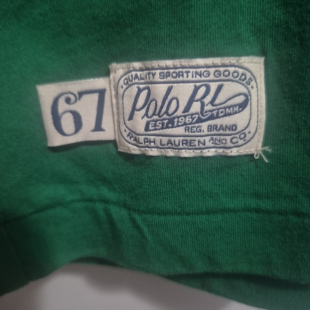 Polo Ralph Lauren POLO Logo T Shirt Green Multicolor Spellout - Picture 5 of 5
